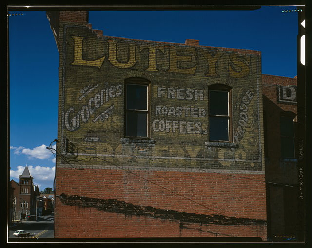 Ghost sign which remains today in Butte, Montana for the original Lutey&apo...