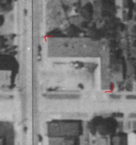 Roosevelt Drive-In Market as seen in 1936 Aerial images from King County iMap, parcel 3658700555