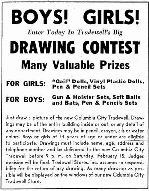 Tradewell Drawing Contest, February 5 1958.
