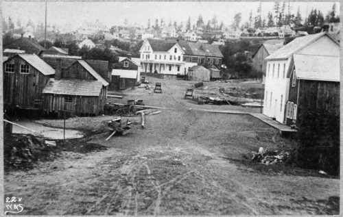 North on Occidental from Main, c1875