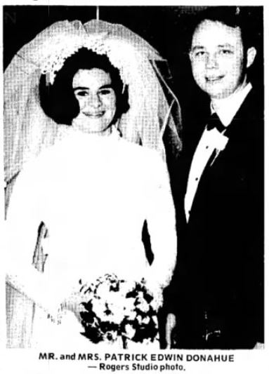 Dianne Ferguson and Patrick Donahue wedding photo, 1970
